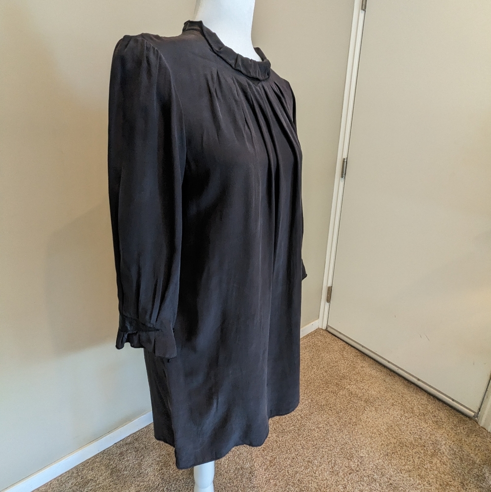 A Line Black Silk Women's Dress Size S
